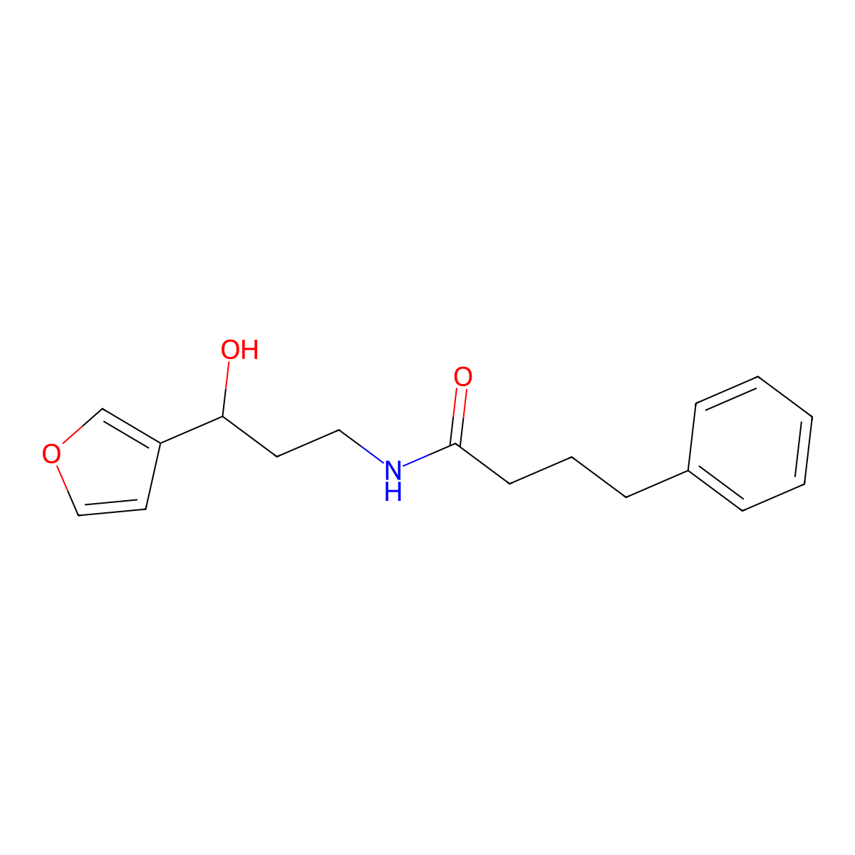 N-[3-(Furan-3-YL)-3-hydroxypropyl]-4-phenylbutanamide molecular structure, CAS 1428350-68-8