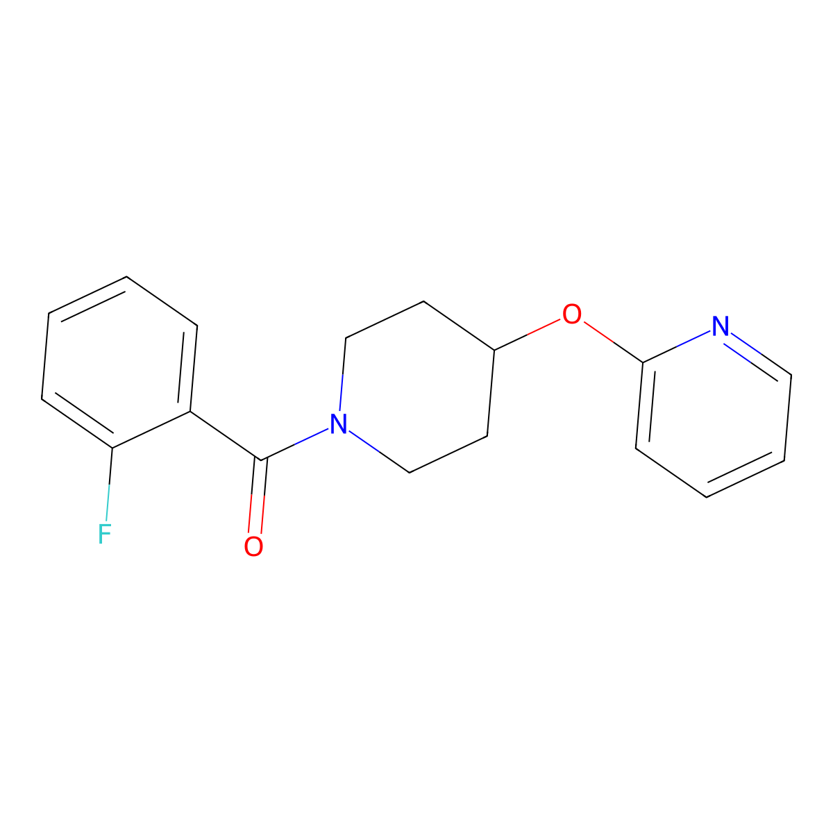 (2-Fluorophenyl)(4-(pyridin-2-yloxy)piperidin-1-yl)methanone molecular structure, CAS 1428350-76-8