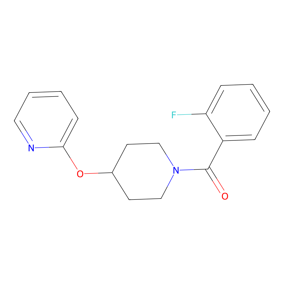 (2-Fluorophenyl)(4-(pyridin-2-yloxy)piperidin-1-yl)methanone molecular structure, CAS 1428350-76-8