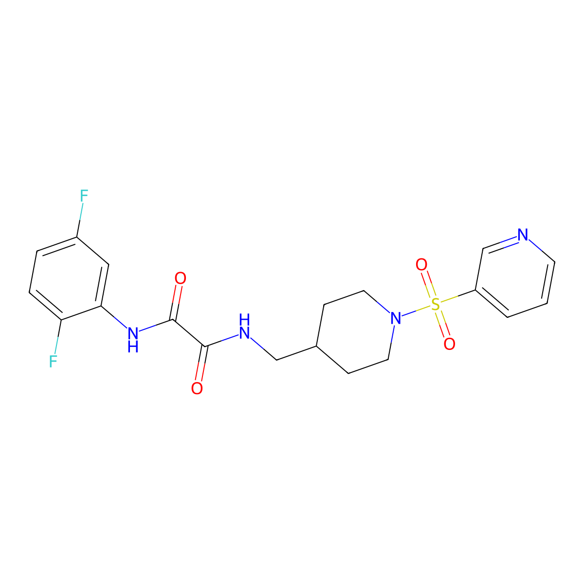 N1-(2,5-difluorophenyl)-N2-((1-(pyridin-3-ylsulfonyl)piperidin-4-yl)methyl)oxalamide molecular structure, CAS 1428350-77-9