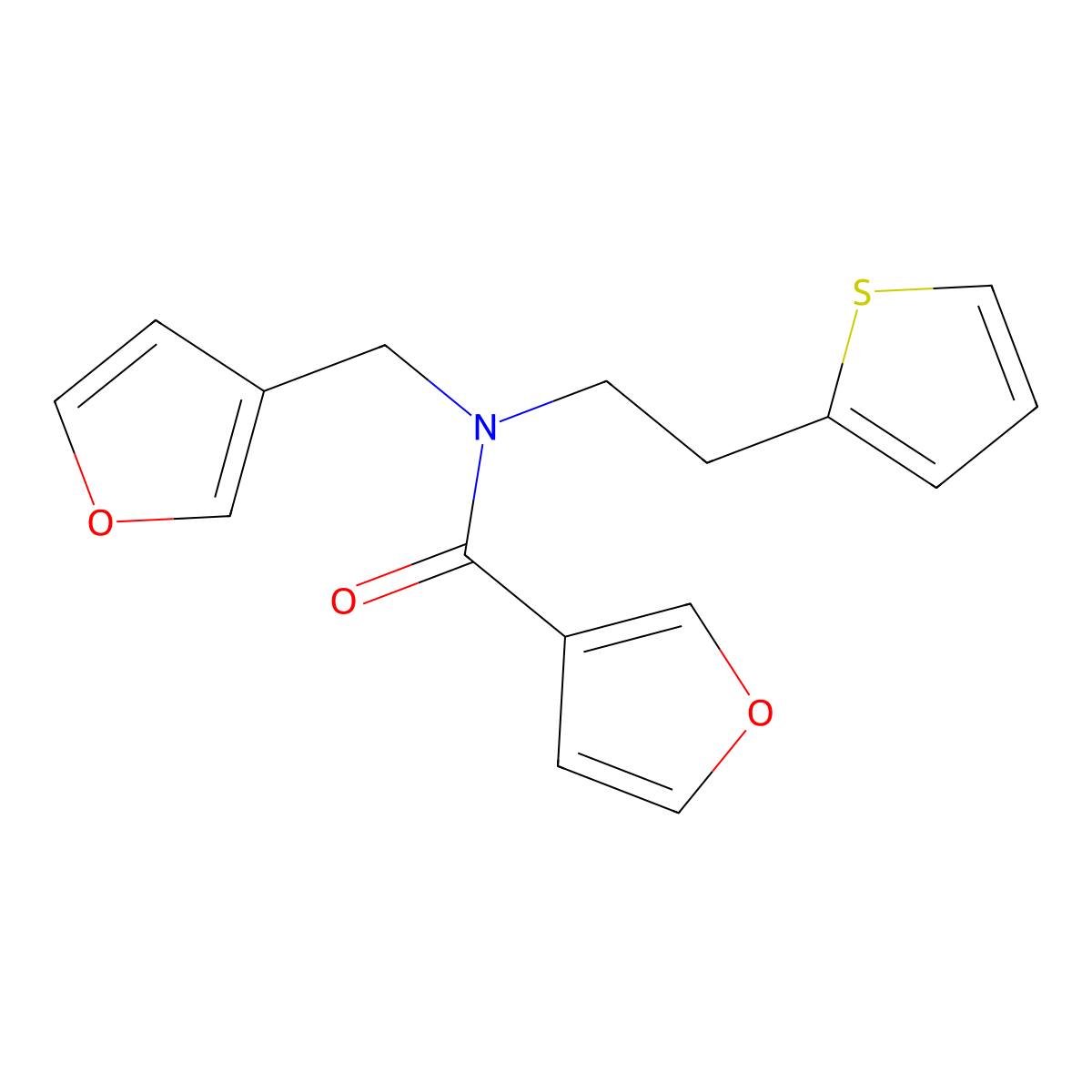 N-(furan-3-ylmethyl)-N-(2-(thiophen-2-yl)ethyl)furan-3-carboxamide molecular structure, CAS 1428350-83-7