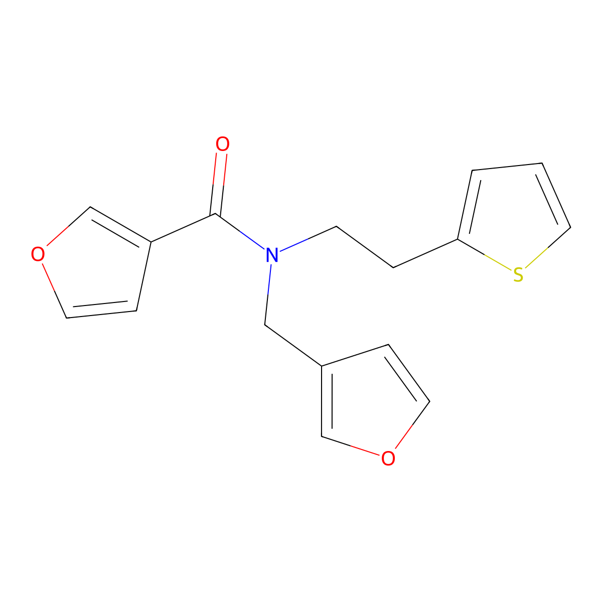 N-(furan-3-ylmethyl)-N-(2-(thiophen-2-yl)ethyl)furan-3-carboxamide molecular structure, CAS 1428350-83-7