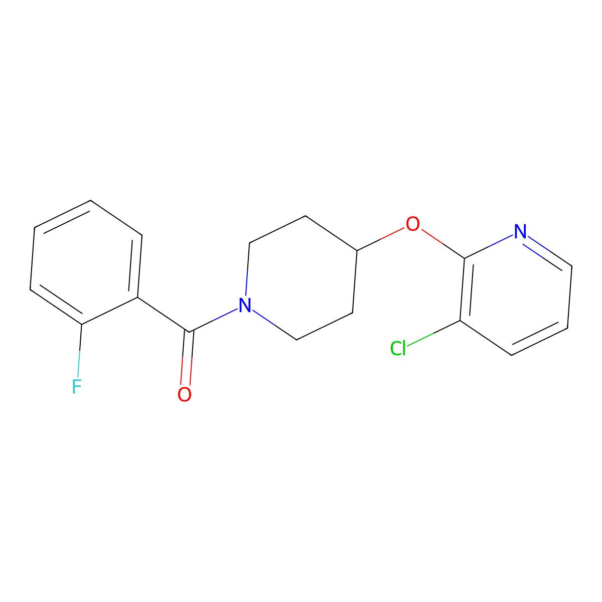 (4-((3-Chloropyridin-2-yl)oxy)piperidin-1-yl)(2-fluorophenyl)methanone molecular structure, CAS 1428350-88-2