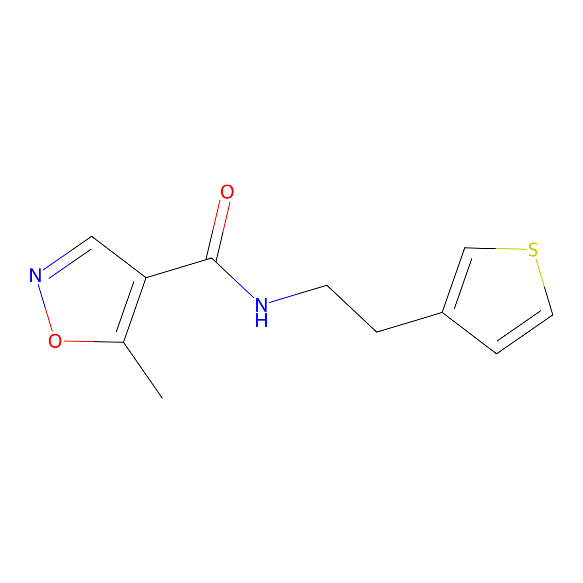 5-methyl-N-(2-(thiophen-3-yl)ethyl)isoxazole-4-carboxamide molecular structure, CAS 1428350-92-8