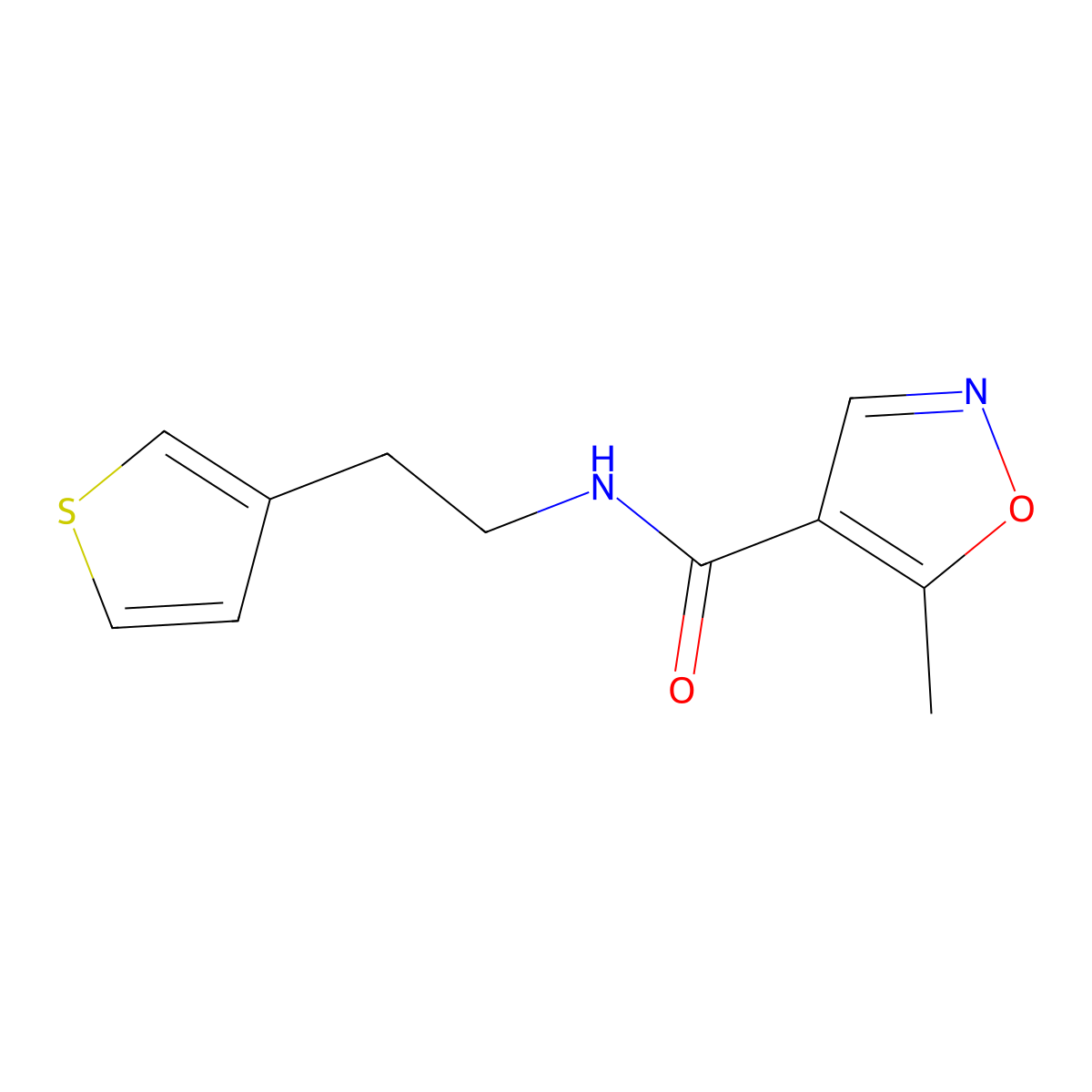 5-methyl-N-(2-(thiophen-3-yl)ethyl)isoxazole-4-carboxamide molecular structure, CAS 1428350-92-8