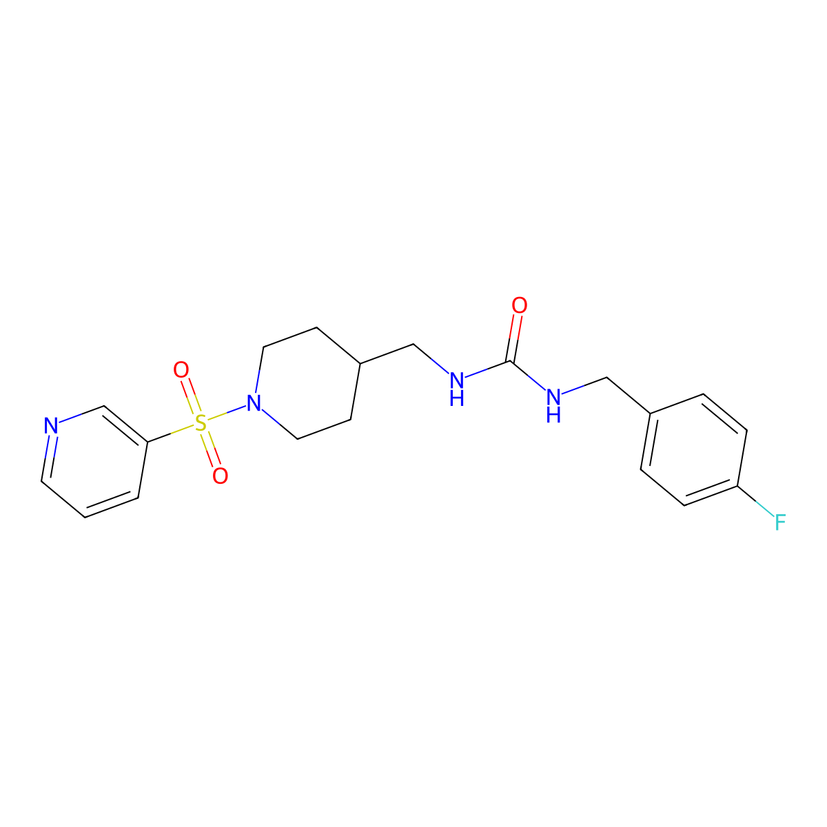 1-[(4-Fluorophenyl)methyl]-3-{[1-(pyridine-3-sulfonyl)piperidin-4-YL]methyl}urea molecular structure, CAS 1428351-14-7