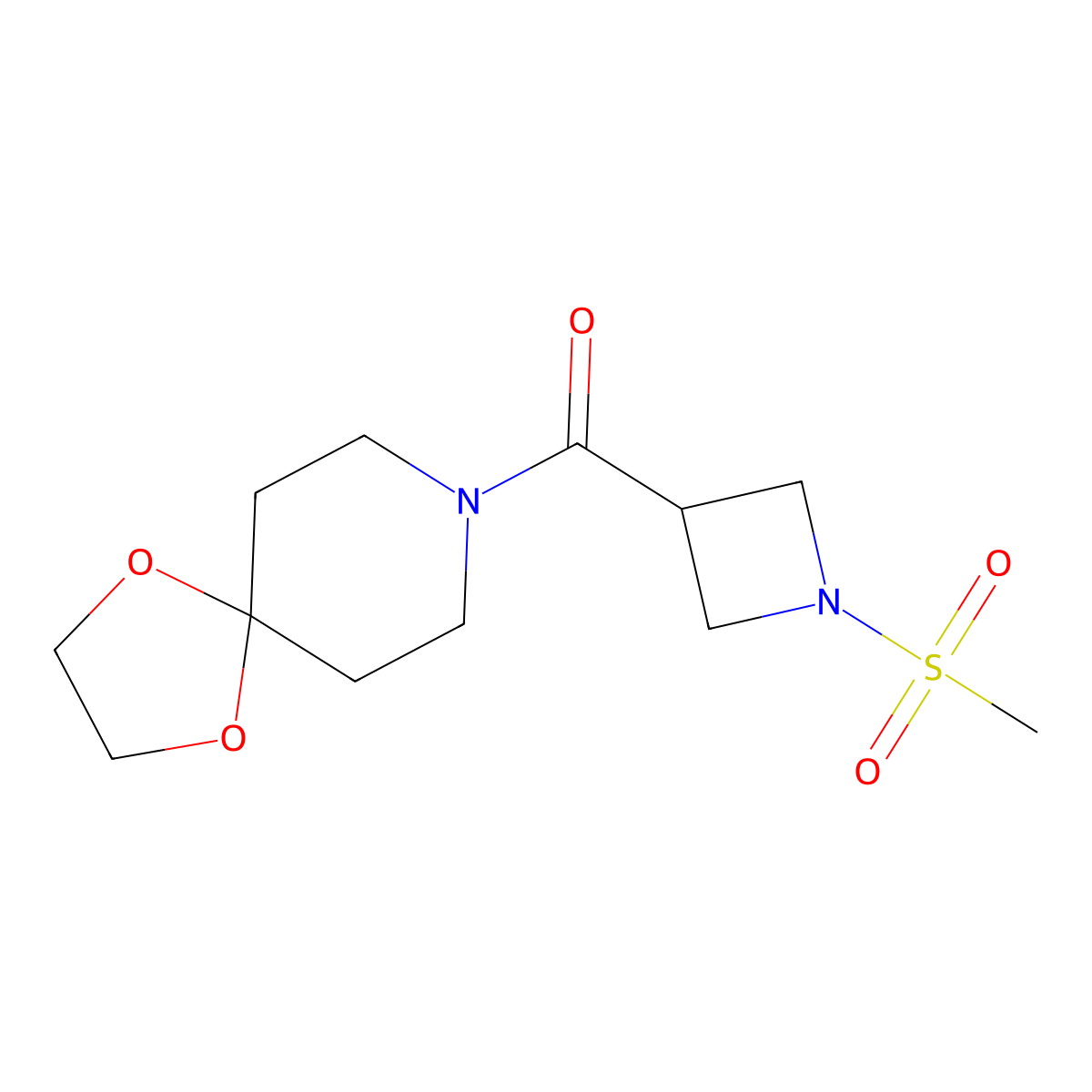 (1-(Methylsulfonyl)azetidin-3-yl)(1,4-dioxa-8-azaspiro[4.5]decan-8-yl)methanone molecular structure, CAS 1428351-36-3
