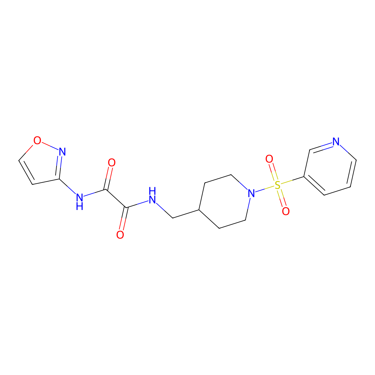 N1-(isoxazol-3-yl)-N2-((1-(pyridin-3-ylsulfonyl)piperidin-4-yl)methyl)oxalamide molecular structure, CAS 1428351-46-5