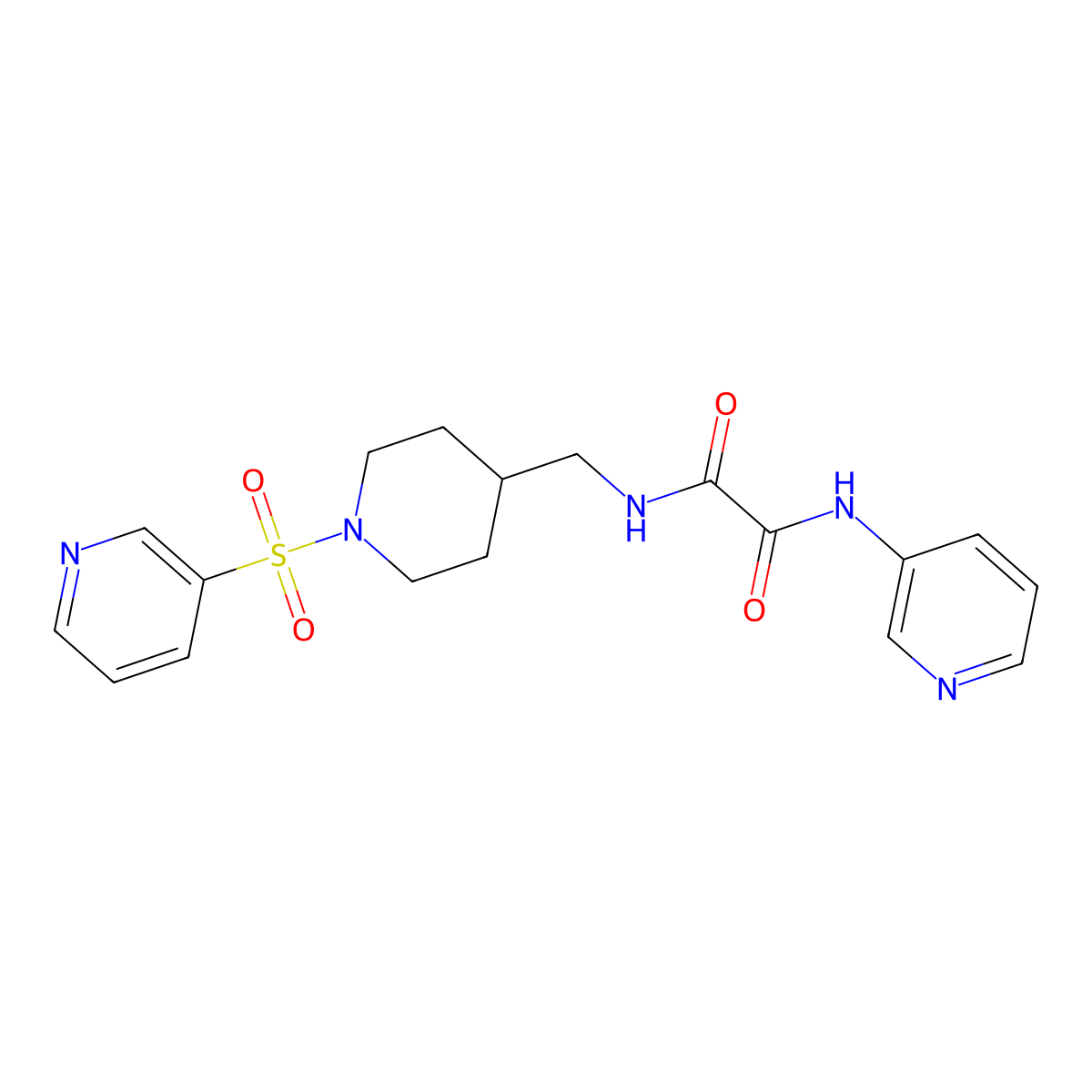 N1-(pyridin-3-yl)-N2-((1-(pyridin-3-ylsulfonyl)piperidin-4-yl)methyl)oxalamide molecular structure, CAS 1428351-48-7