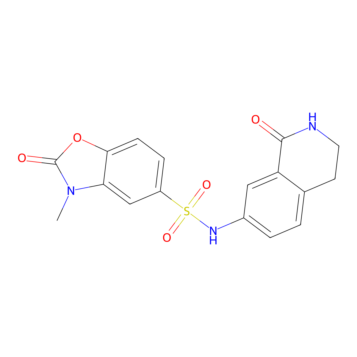 3-methyl-2-oxo-N-(1-oxo-1,2,3,4-tetrahydroisoquinolin-7-yl)-2,3-dihydrobenzo[d]oxazole-5-sulfonamide molecular structure, CAS 1428351-49-8