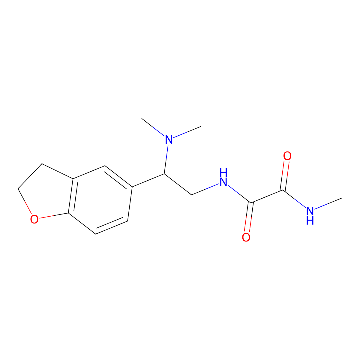 N1-(2-(2,3-dihydrobenzofuran-5-yl)-2-(dimethylamino)ethyl)-N2-methyloxalamide molecular structure, CAS 1428351-81-8