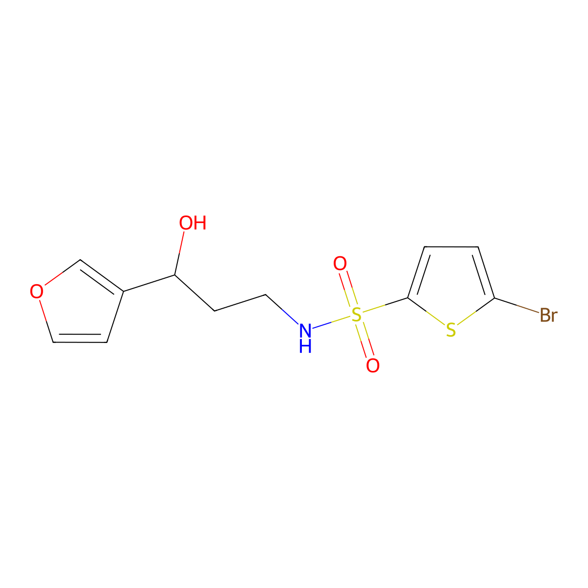 5-Bromo-N-[3-(furan-3-YL)-3-hydroxypropyl]thiophene-2-sulfonamide molecular structure, CAS 1428351-89-6