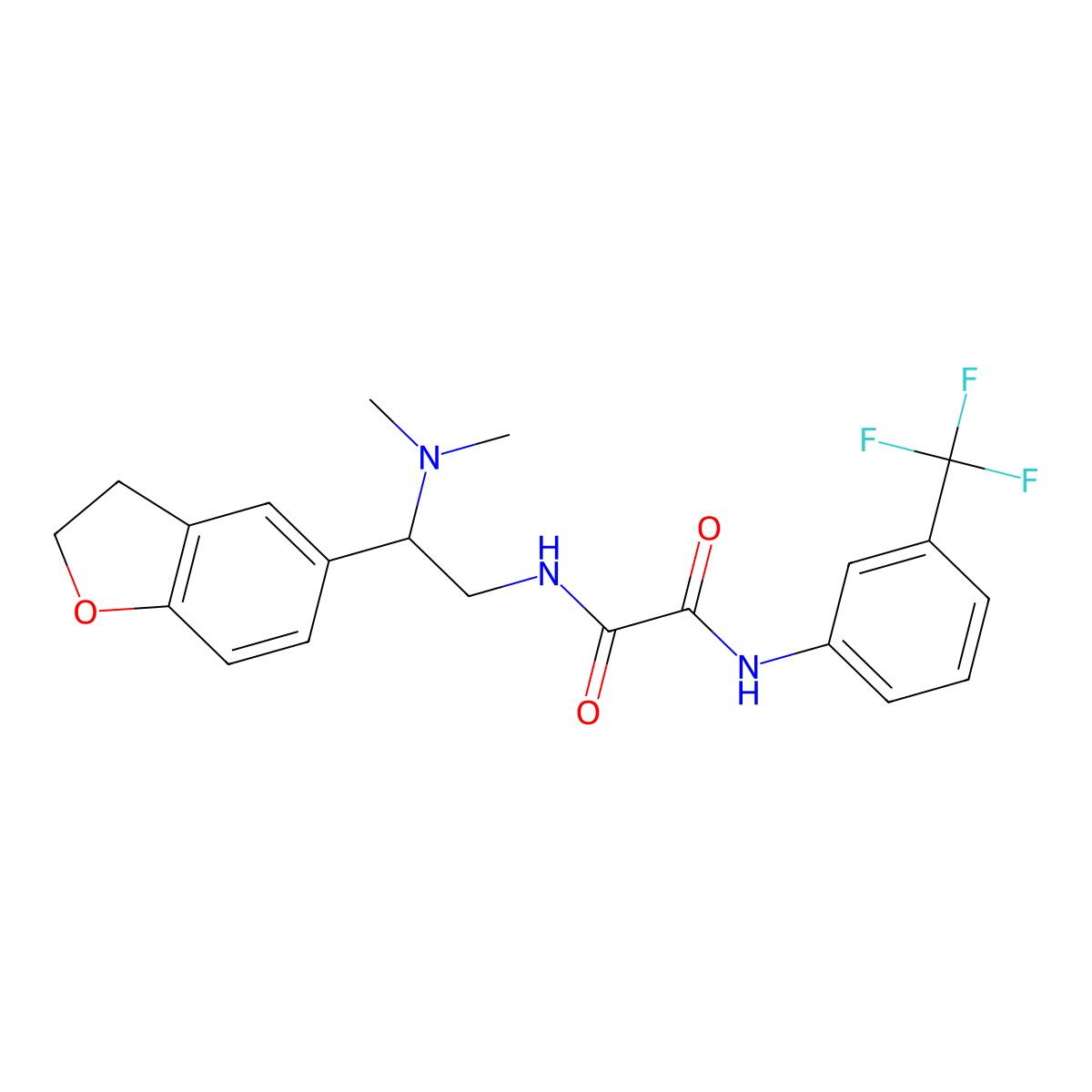 N1-(2-(2,3-dihydrobenzofuran-5-yl)-2-(dimethylamino)ethyl)-N2-(3-(trifluoromethyl)phenyl)oxalamide molecular structure, CAS 1428351-91-0