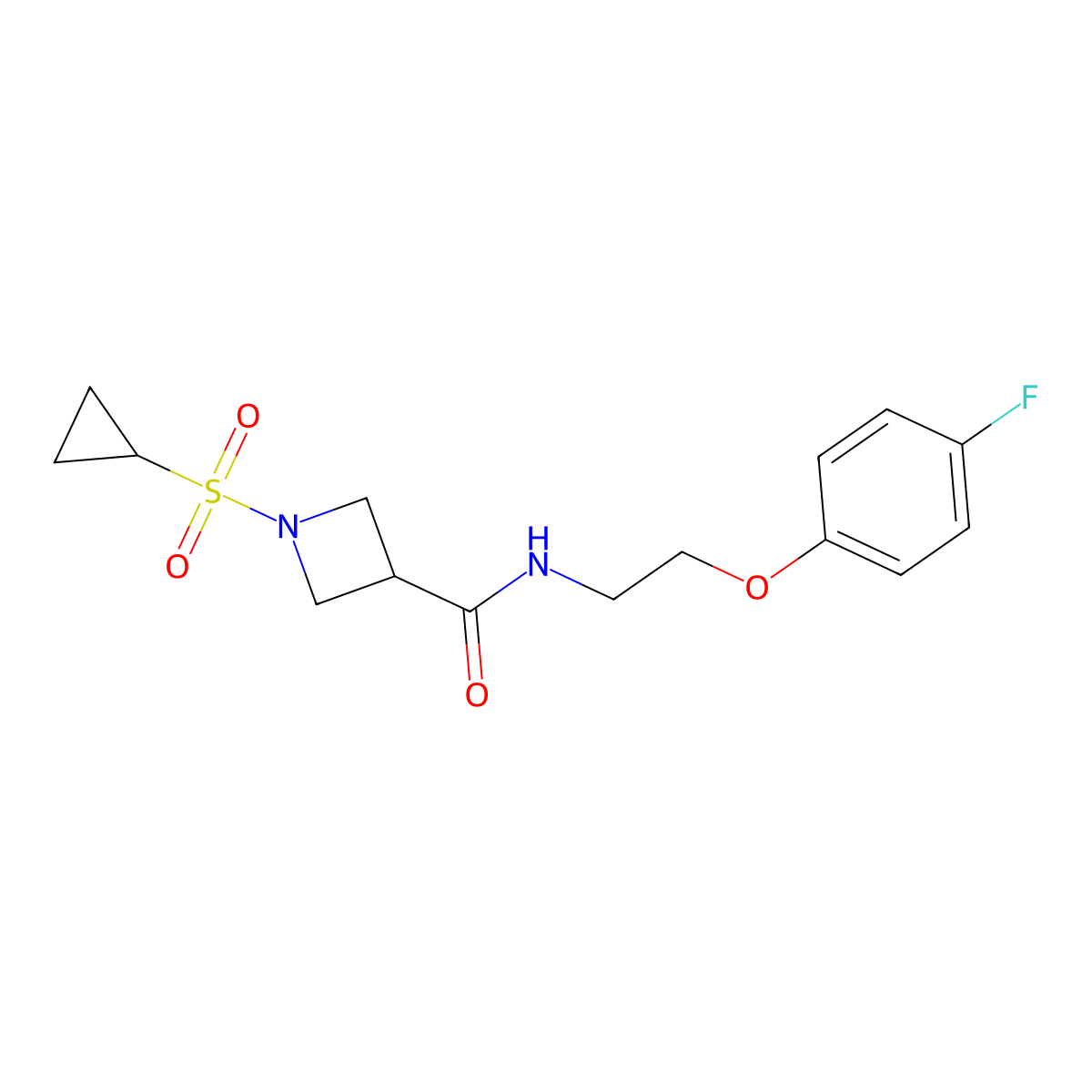 1-(cyclopropylsulfonyl)-N-(2-(4-fluorophenoxy)ethyl)azetidine-3-carboxamide molecular structure, CAS 1428351-92-1