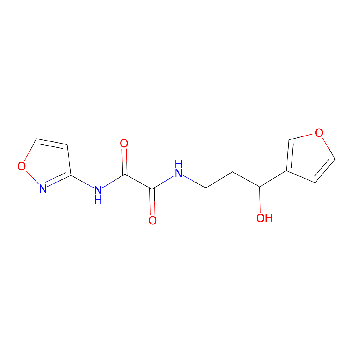N1-(3-(furan-3-yl)-3-hydroxypropyl)-N2-(isoxazol-3-yl)oxalamide molecular structure, CAS 1428352-01-5