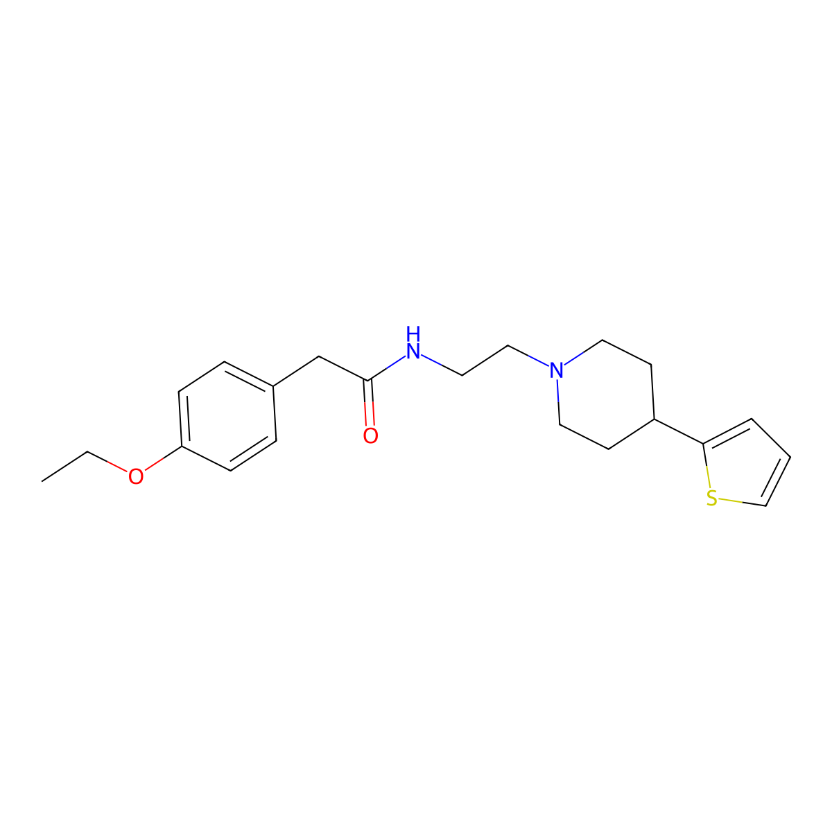 2-(4-Ethoxyphenyl)-N-{2-[4-(thiophen-2-YL)piperidin-1-YL]ethyl}acetamide molecular structure, CAS 1428352-10-6
