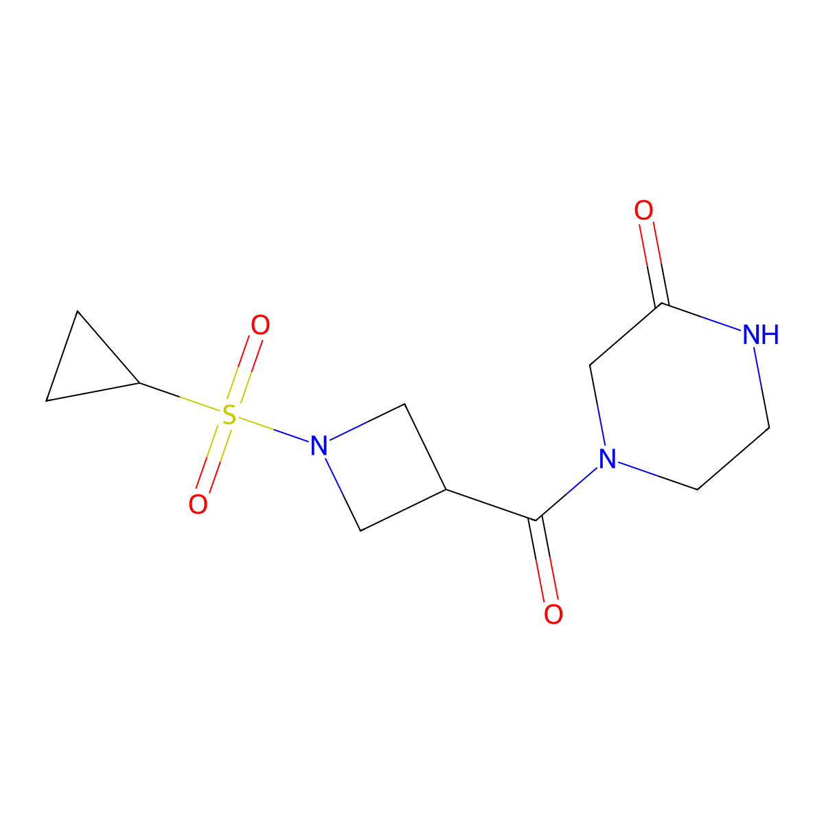 4-(1-(Cyclopropylsulfonyl)azetidine-3-carbonyl)piperazin-2-one molecular structure, CAS 1428352-11-7