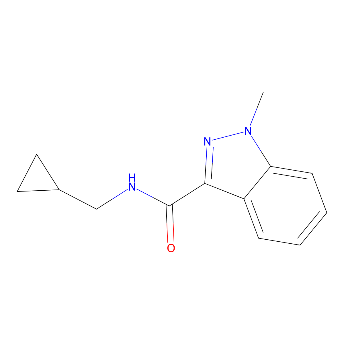 N-(cyclopropylmethyl)-1-methyl-1H-indazole-3-carboxamide molecular structure, CAS 1428352-17-3