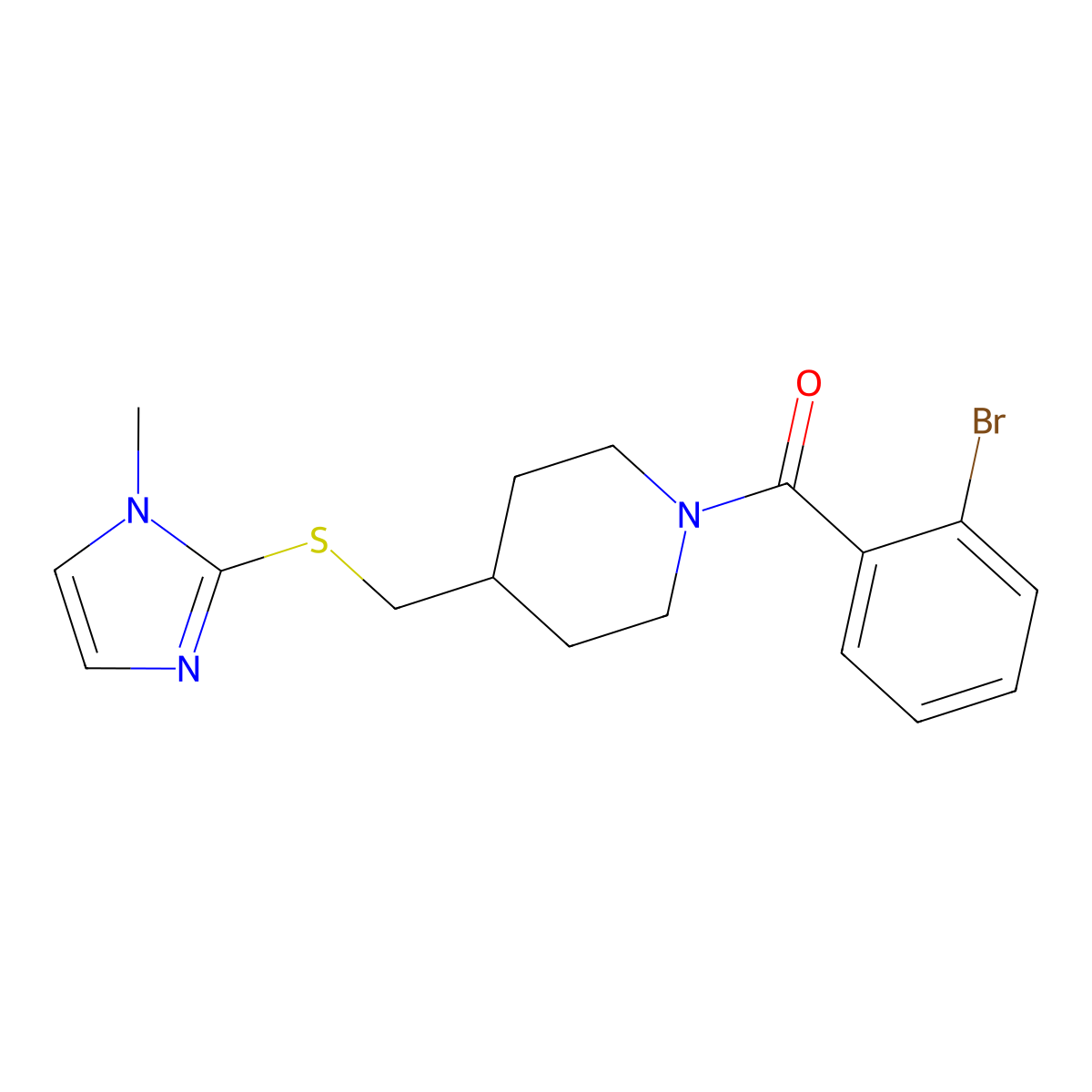 (2-bromophenyl)(4-(((1-methyl-1H-imidazol-2-yl)thio)methyl)piperidin-1-yl)methanone molecular structure, CAS 1428352-33-3