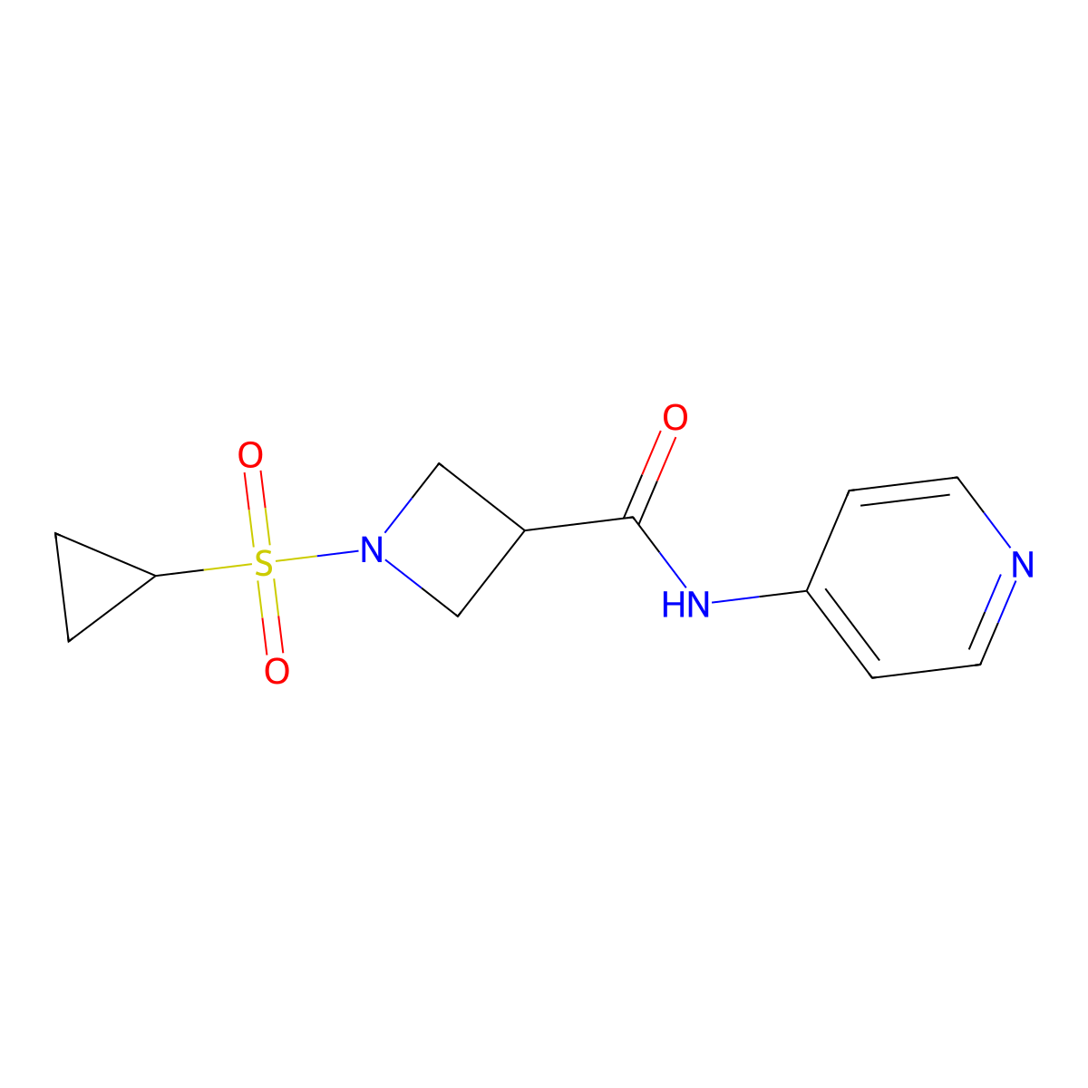 1-(cyclopropylsulfonyl)-N-(pyridin-4-yl)azetidine-3-carboxamide molecular structure, CAS 1428352-34-4