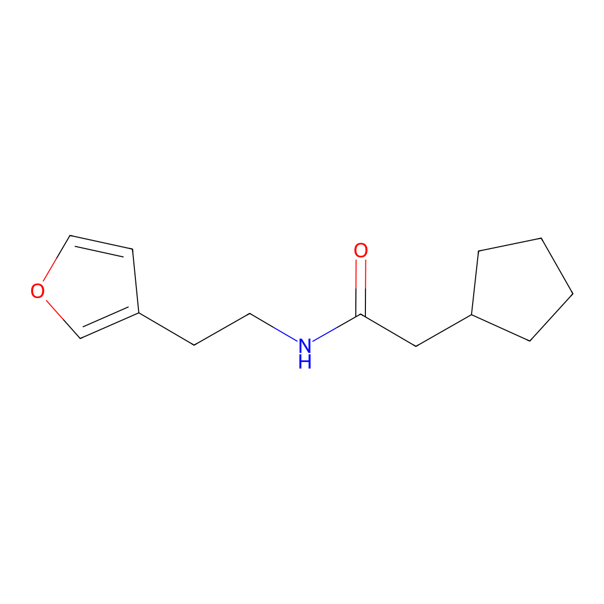 2-Cyclopentyl-N-[2-(furan-3-YL)ethyl]acetamide molecular structure, CAS 1428352-37-7
