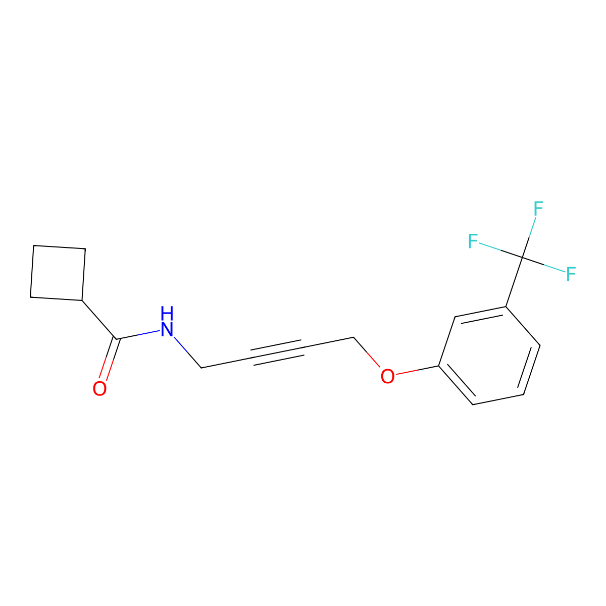 N-{4-[3-(Trifluoromethyl)phenoxy]but-2-YN-1-YL}cyclobutanecarboxamide molecular structure, CAS 1428352-39-9