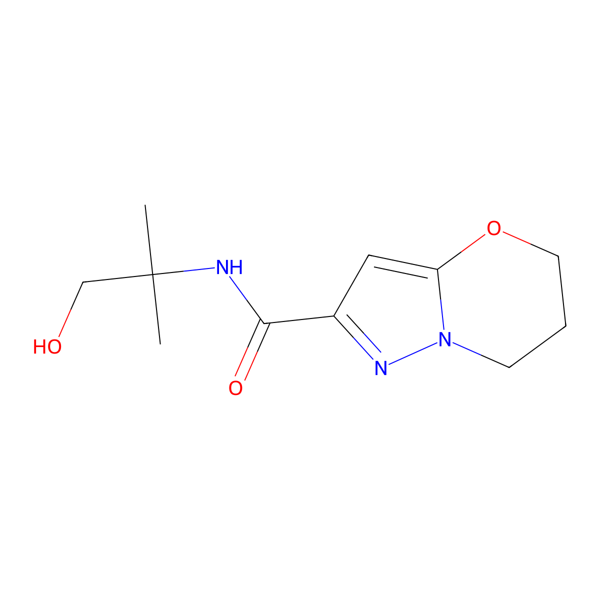 N-(1-hydroxy-2-methylpropan-2-yl)-6,7-dihydro-5H-pyrazolo[5,1-b][1,3]oxazine-2-carboxamide molecular structure, CAS 1428352-44-6
