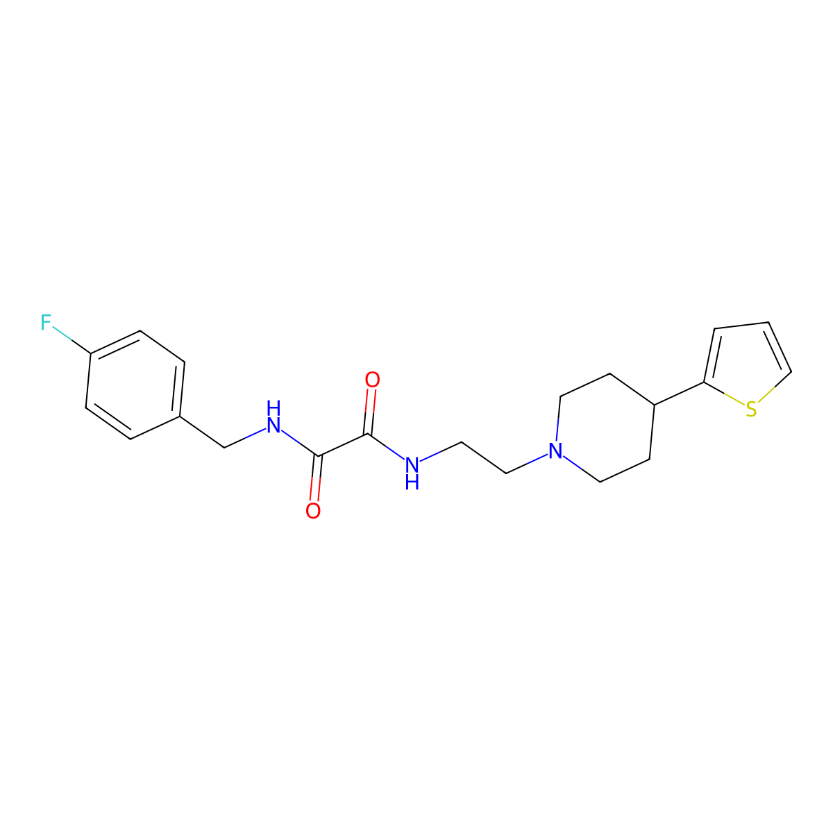 N1-(4-fluorobenzyl)-N2-(2-(4-(thiophen-2-yl)piperidin-1-yl)ethyl)oxalamide molecular structure, CAS 1428352-45-7