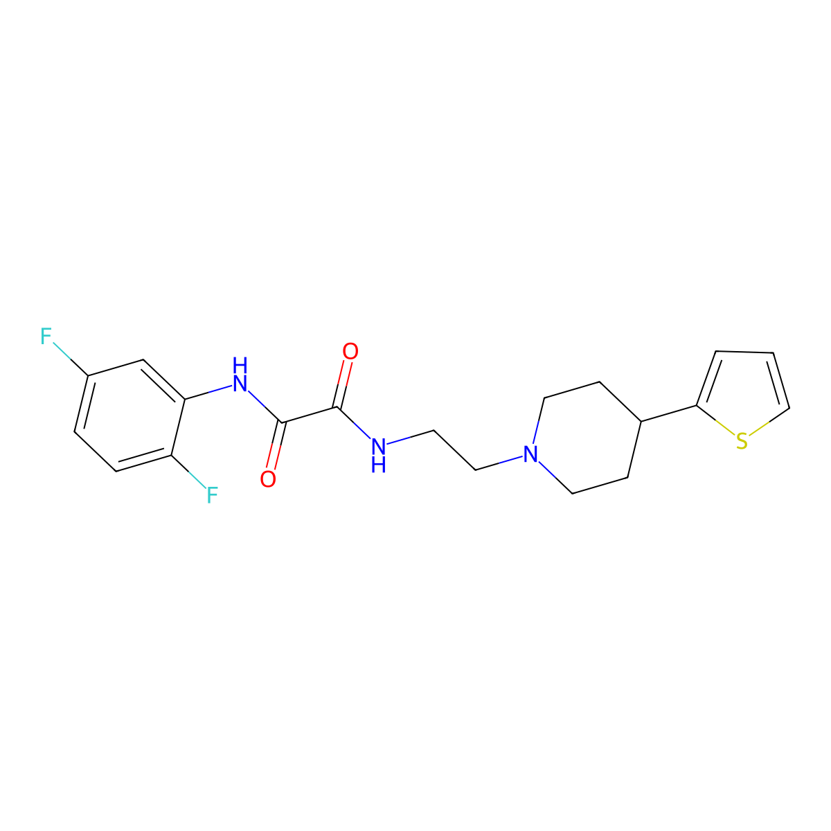 N1-(2,5-difluorophenyl)-N2-(2-(4-(thiophen-2-yl)piperidin-1-yl)ethyl)oxalamide molecular structure, CAS 1428352-52-6