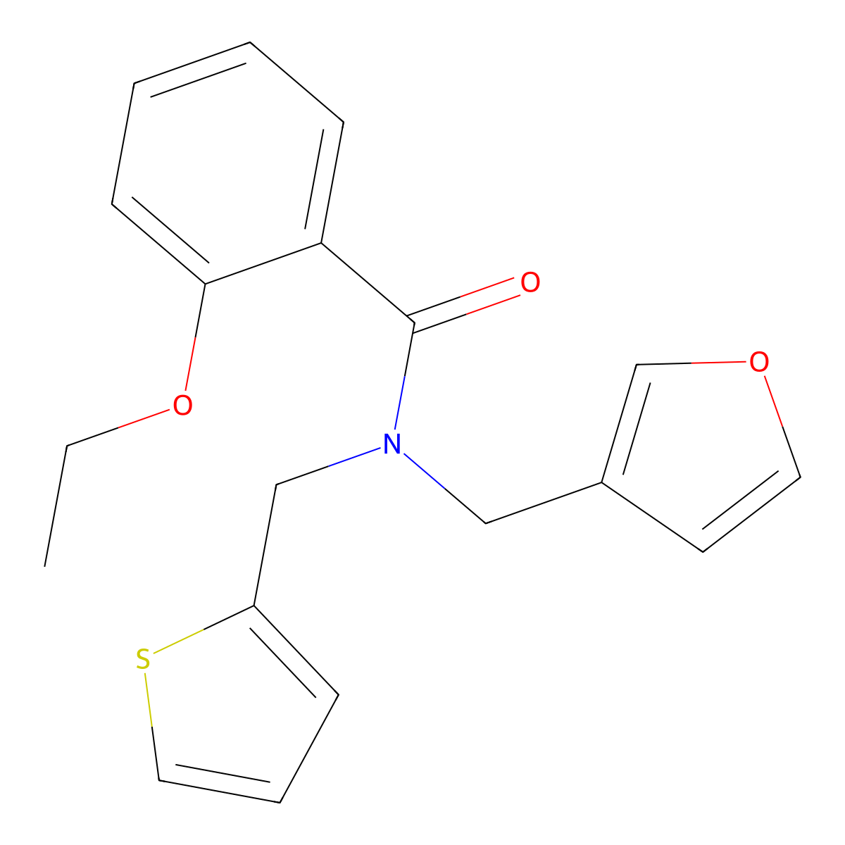 2-ethoxy-N-(furan-3-ylmethyl)-N-(thiophen-2-ylmethyl)benzamide molecular structure, CAS 1428352-66-2
