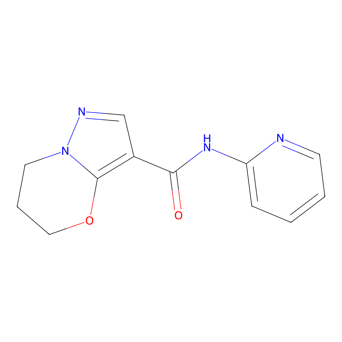 N-(pyridin-2-yl)-6,7-dihydro-5H-pyrazolo[5,1-b][1,3]oxazine-3-carboxamide molecular structure, CAS 1428352-74-2