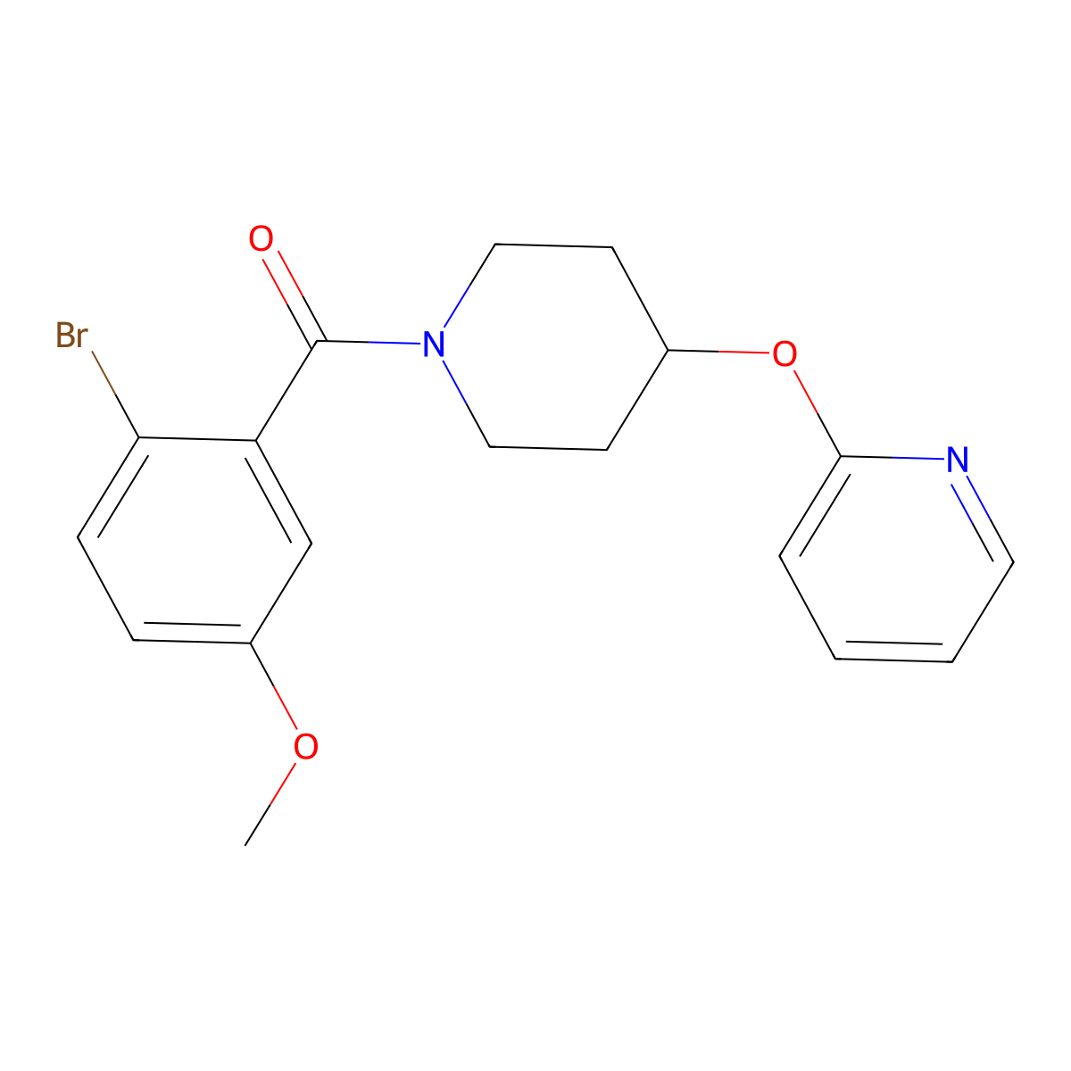 (2-Bromo-5-methoxyphenyl)(4-(pyridin-2-yloxy)piperidin-1-yl)methanone molecular structure, CAS 1428352-75-3