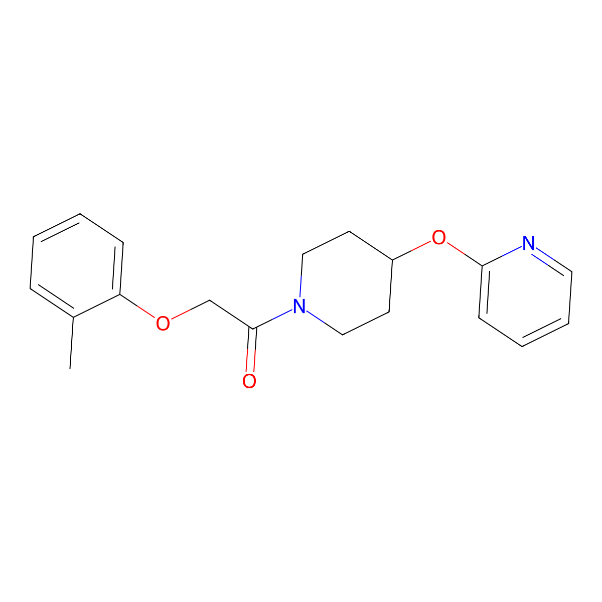 1-(4-(Pyridin-2-yloxy)piperidin-1-yl)-2-(o-tolyloxy)ethanone molecular structure, CAS 1428352-84-4