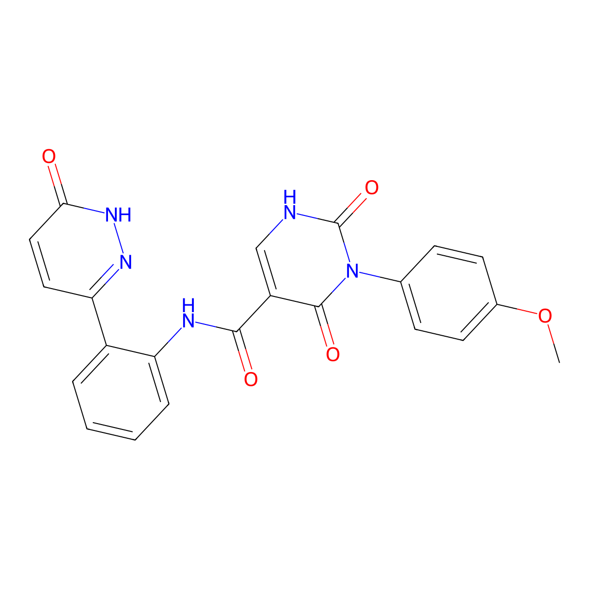 3-(4-methoxyphenyl)-2,4-dioxo-N-(2-(6-oxo-1,6-dihydropyridazin-3-yl)phenyl)-1,2,3,4-tetrahydropyrimidine-5-carboxamide molecular structure, CAS 1428352-90-2