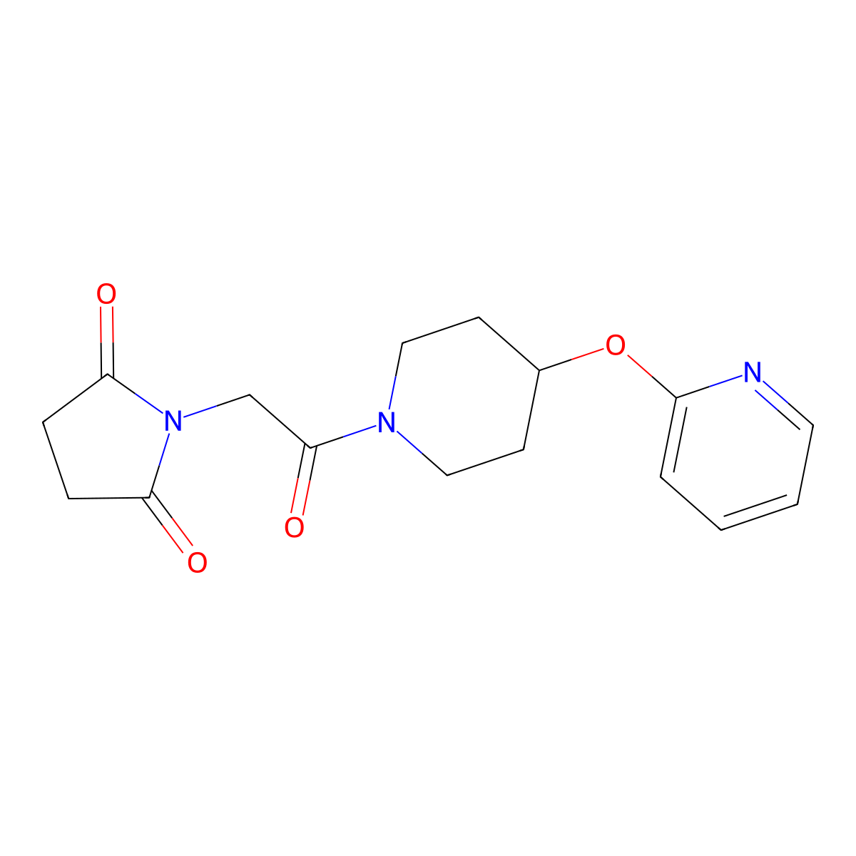 1-{2-Oxo-2-[4-(pyridin-2-yloxy)piperidin-1-YL]ethyl}pyrrolidine-2,5-dione molecular structure, CAS 1428352-92-4