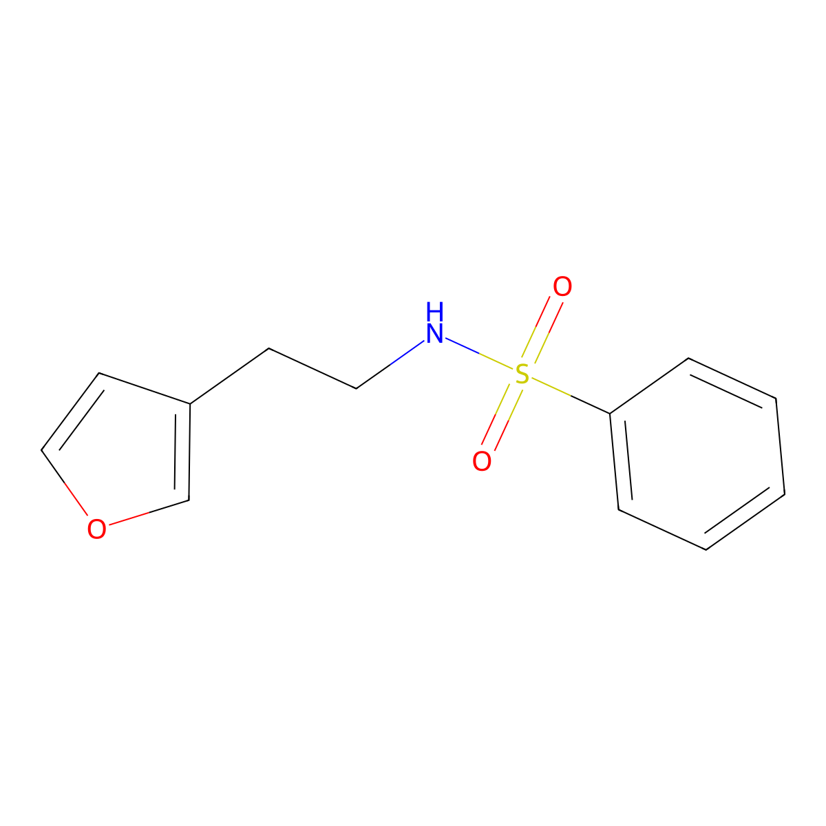 N-(2-(furan-3-yl)ethyl)benzenesulfonamide molecular structure, CAS 1428352-94-6