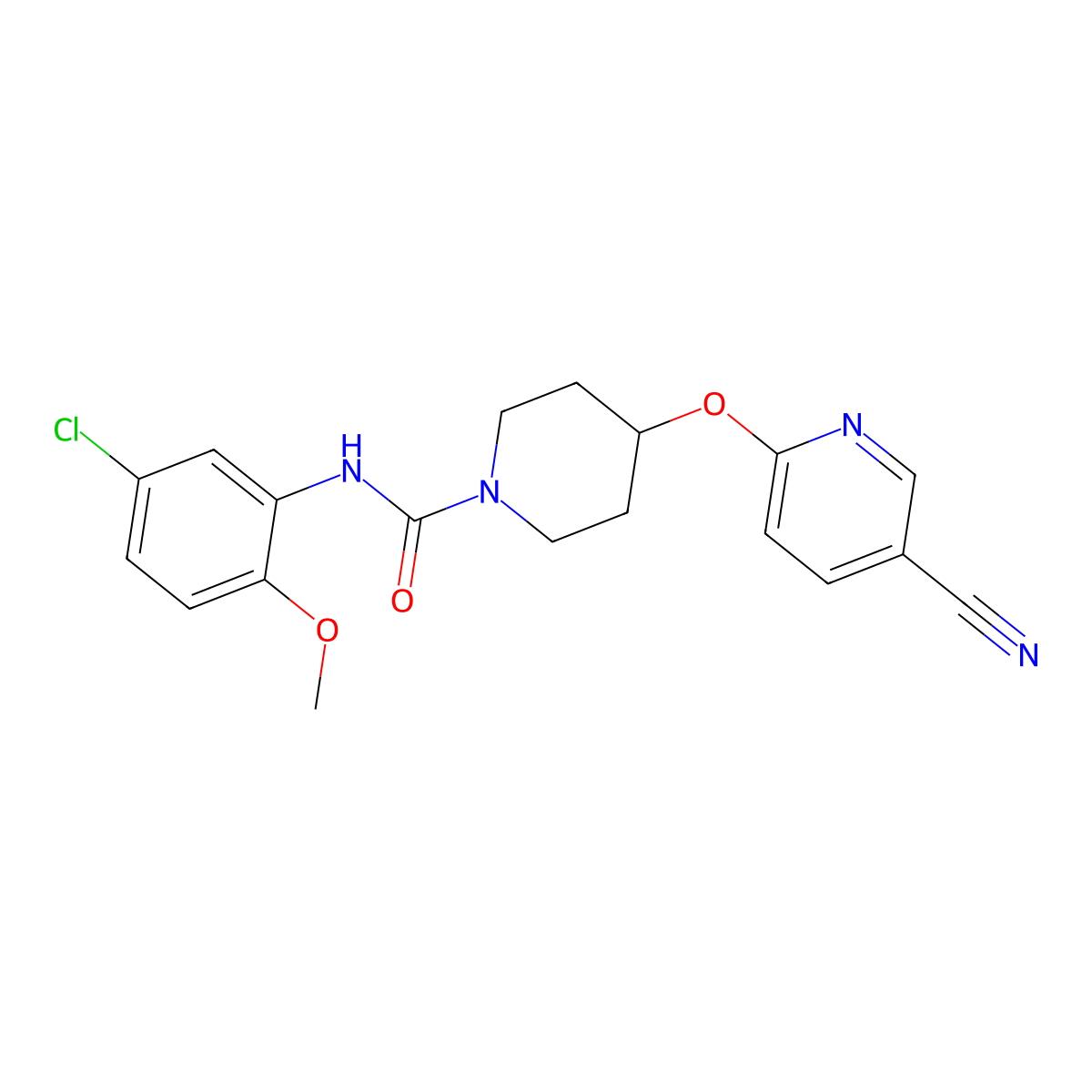 N-(5-Chloro-2-methoxyphenyl)-4-[(5-cyanopyridin-2-YL)oxy]piperidine-1-carboxamide molecular structure, CAS 1428353-01-8