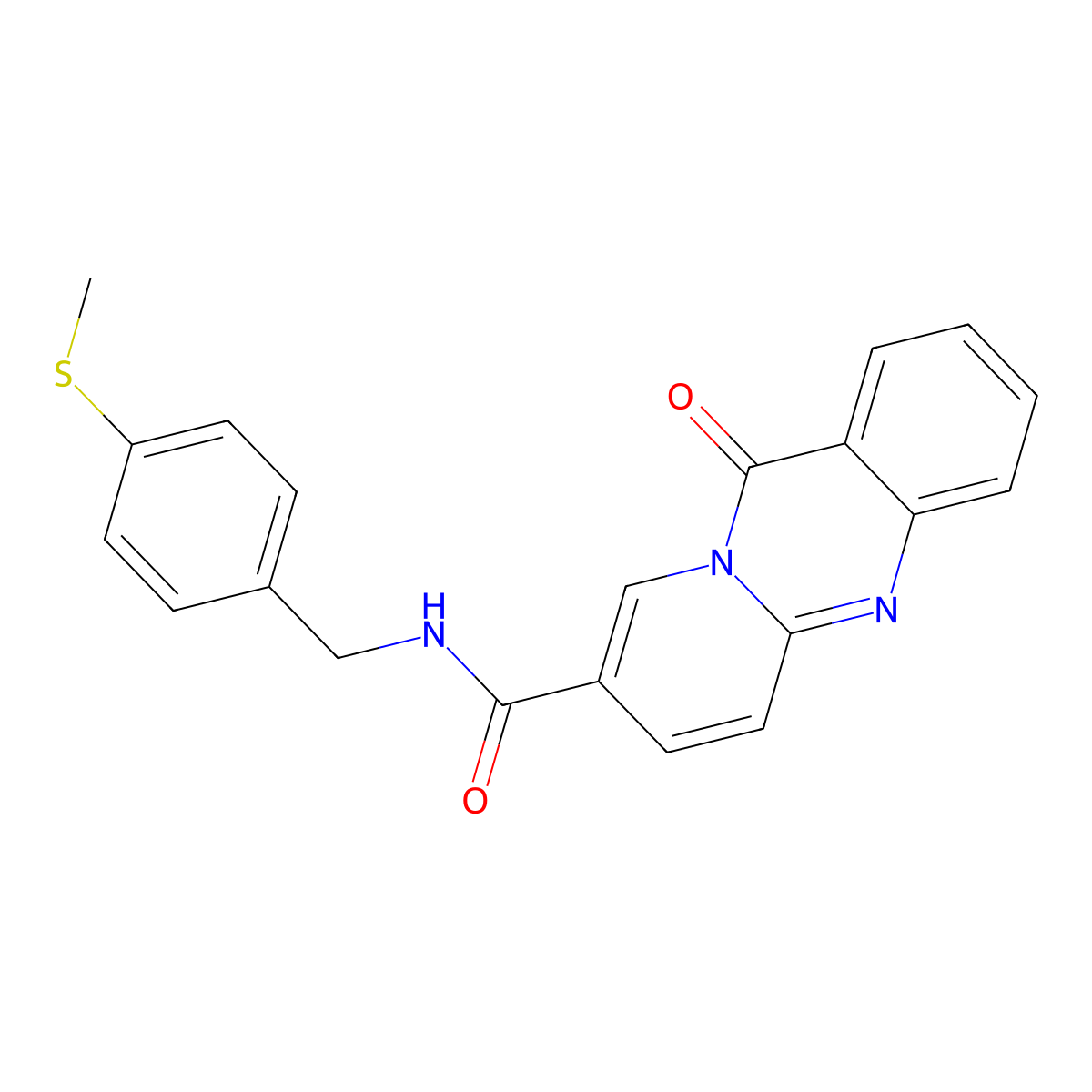 N-{[4-(methylsulfanyl)phenyl]methyl}-11-oxo-11H-pyrido[2,1-b]quinazoline-8-carboxamide molecular structure, CAS 1428353-05-2