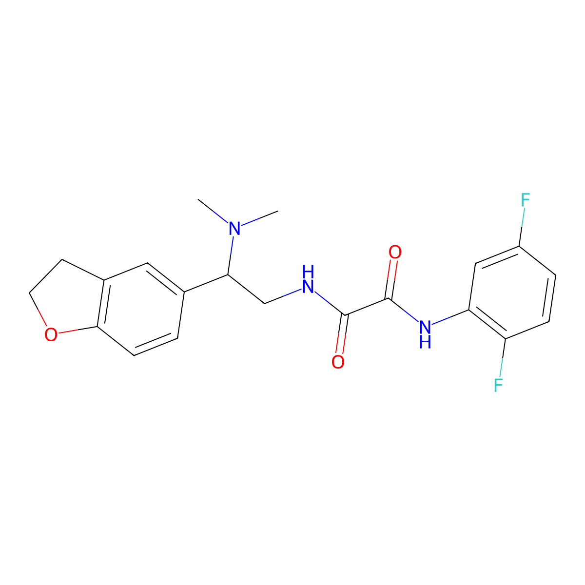 N1-(2,5-difluorophenyl)-N2-(2-(2,3-dihydrobenzofuran-5-yl)-2-(dimethylamino)ethyl)oxalamide molecular structure, CAS 1428353-08-5
