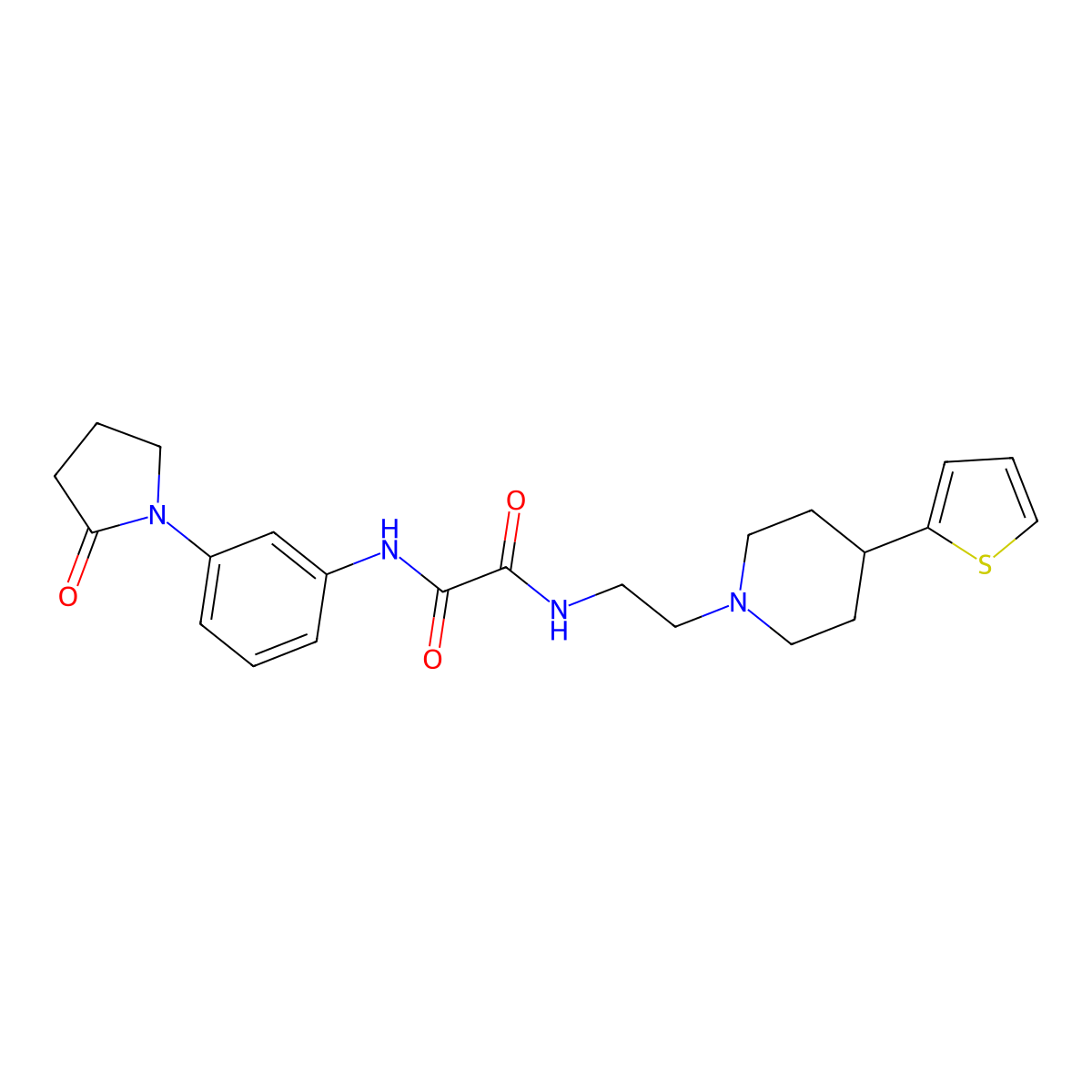 N1-(3-(2-oxopyrrolidin-1-yl)phenyl)-N2-(2-(4-(thiophen-2-yl)piperidin-1-yl)ethyl)oxalamide molecular structure, CAS 1428355-08-1