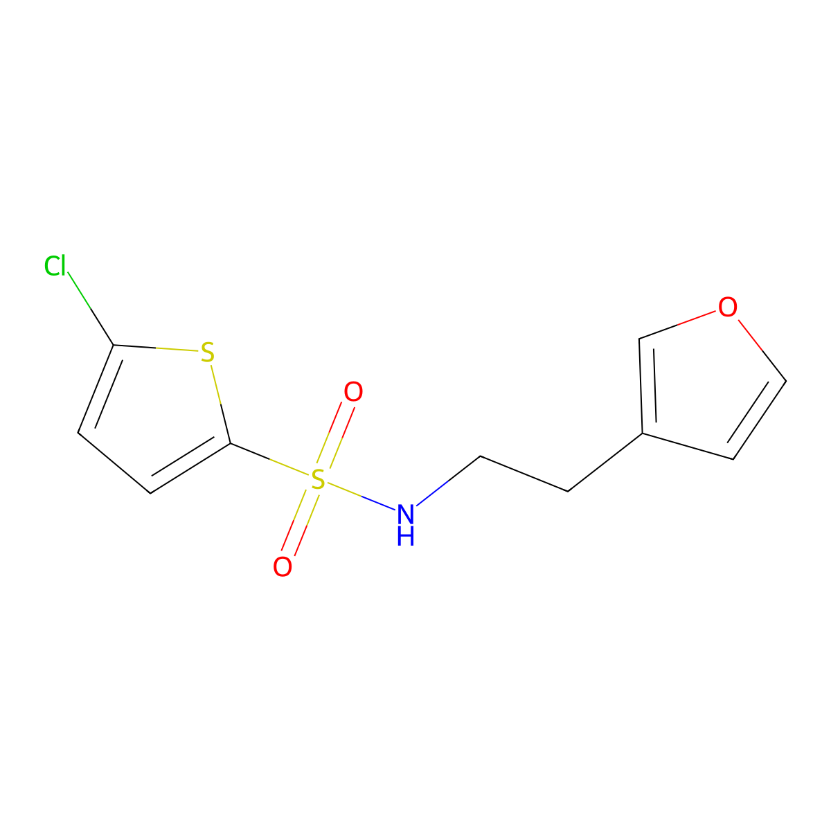 5-Chloro-N-[2-(furan-3-YL)ethyl]thiophene-2-sulfonamide molecular structure, CAS 1428355-09-2