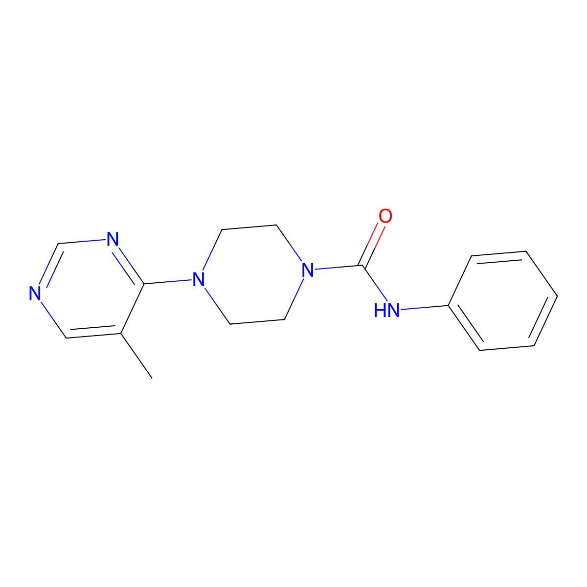 4-(5-methylpyrimidin-4-yl)-N-phenylpiperazine-1-carboxamide molecular structure, CAS 1428355-11-6
