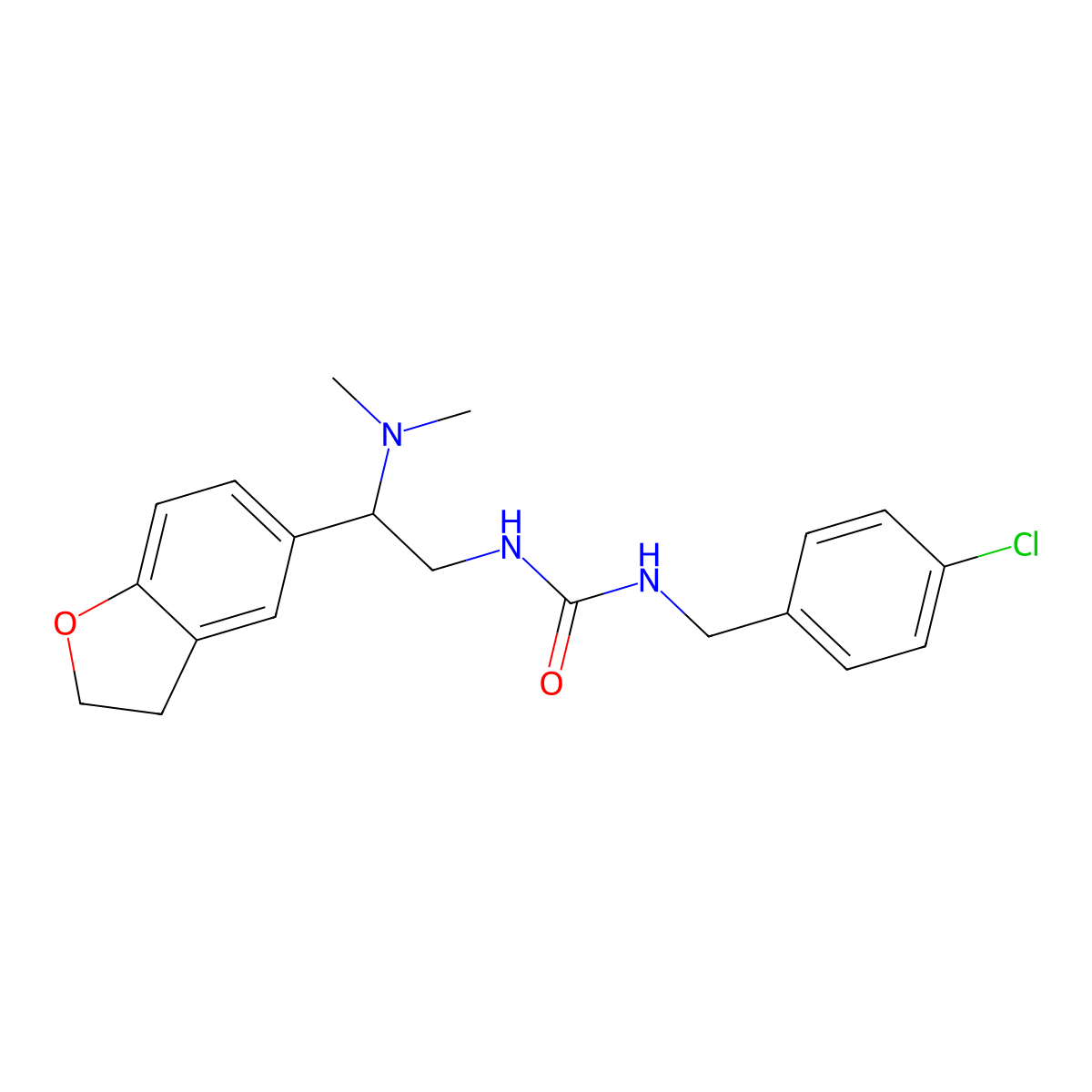 1-[(4-Chlorophenyl)methyl]-3-[2-(2,3-dihydro-1-benzofuran-5-YL)-2-(dimethylamino)ethyl]urea molecular structure, CAS 1428355-12-7