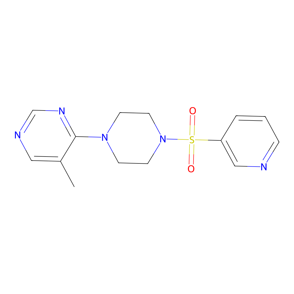 5-Methyl-4-(4-(pyridin-3-ylsulfonyl)piperazin-1-yl)pyrimidine molecular structure, CAS 1428355-20-7