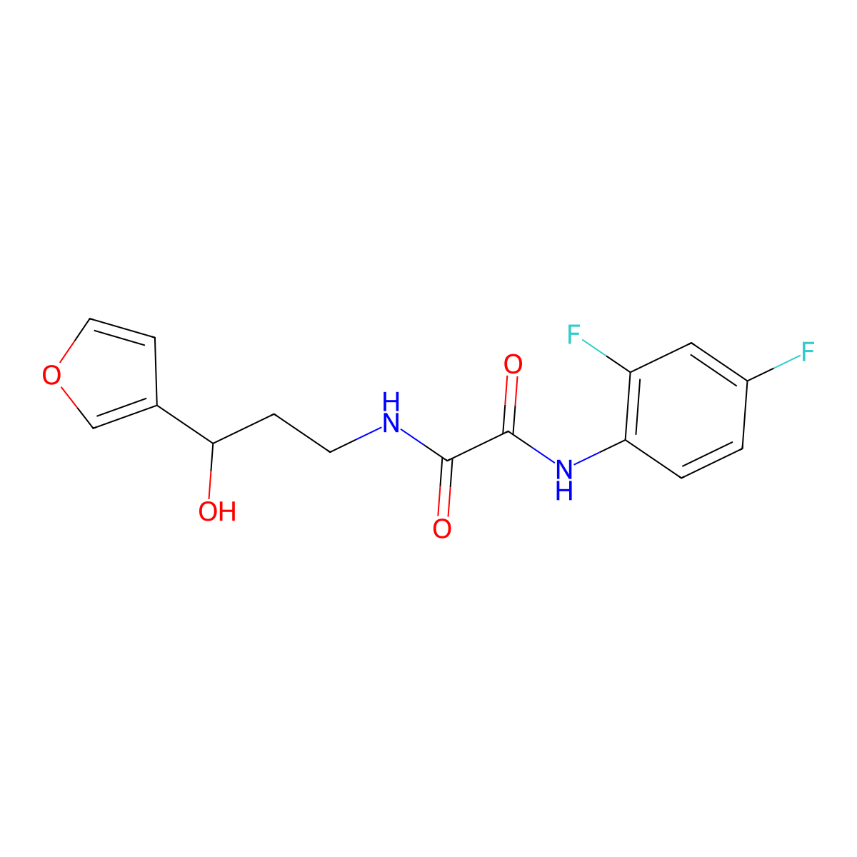 N'-(2,4-Difluorophenyl)-N-[3-(furan-3-YL)-3-hydroxypropyl]ethanediamide molecular structure, CAS 1428355-28-5