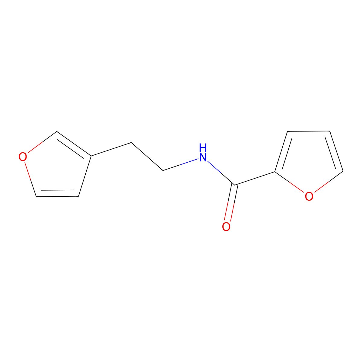 N-(2-(furan-3-yl)ethyl)furan-2-carboxamide molecular structure, CAS 1428355-30-9