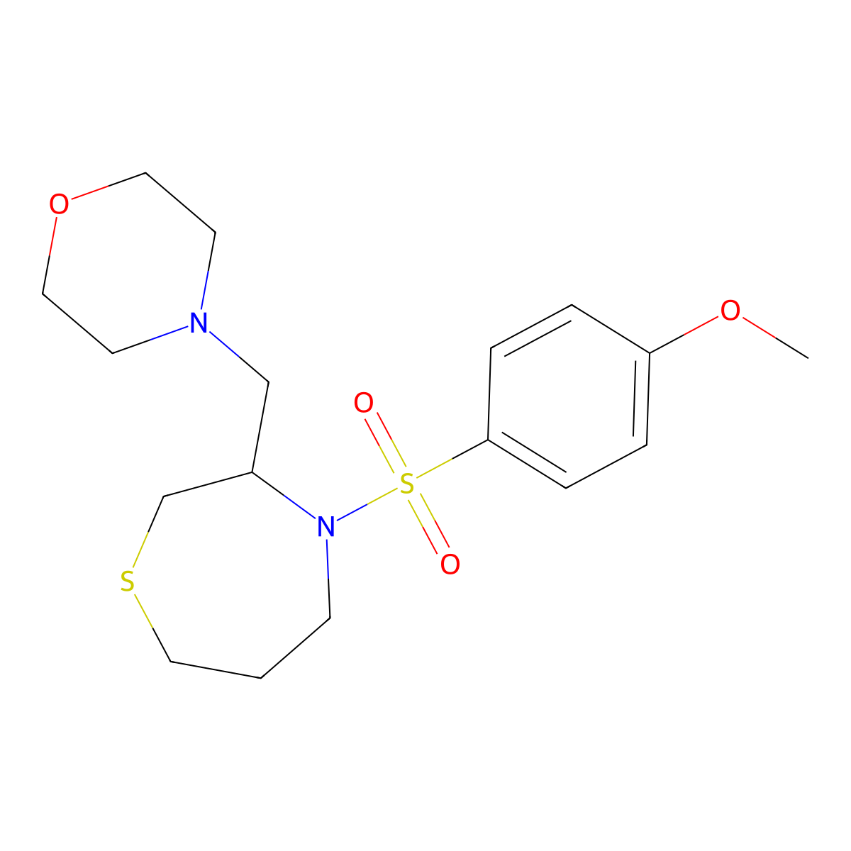 4-(4-Methoxybenzenesulfonyl)-3-[(morpholin-4-yl)methyl]-1,4-thiazepane molecular structure, CAS 1428355-32-1