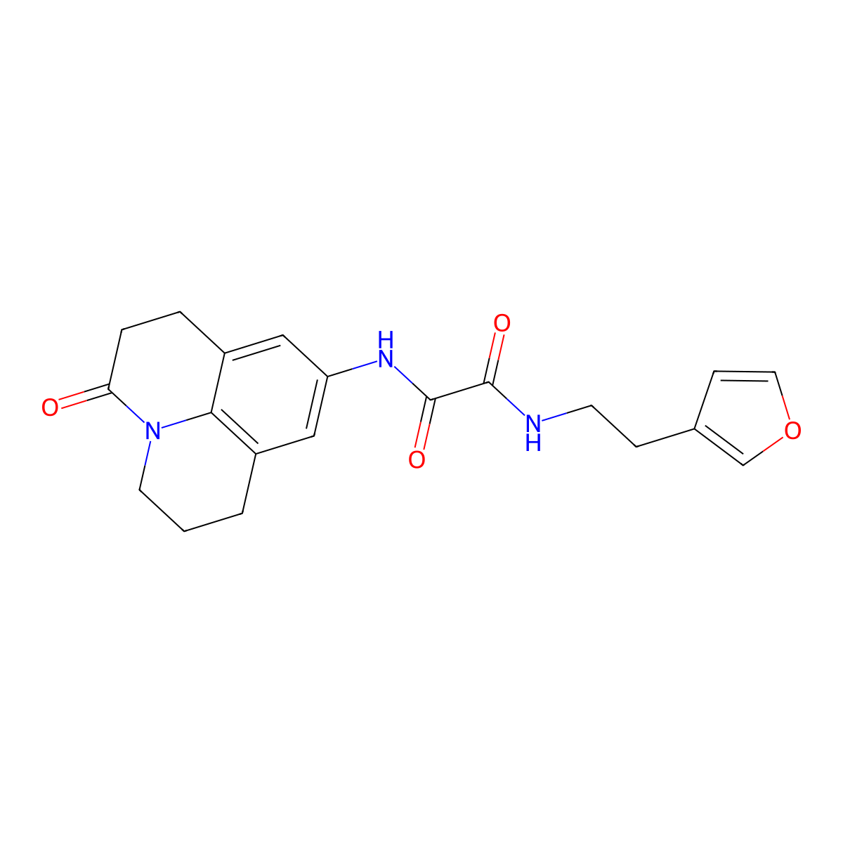 N1-(2-(furan-3-yl)ethyl)-N2-(3-oxo-1,2,3,5,6,7-hexahydropyrido[3,2,1-ij]quinolin-9-yl)oxalamide molecular structure, CAS 1428355-35-4