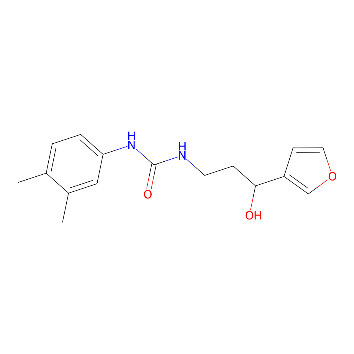 1-(3,4-Dimethylphenyl)-3-[3-(furan-3-YL)-3-hydroxypropyl]urea molecular structure, CAS 1428355-39-8