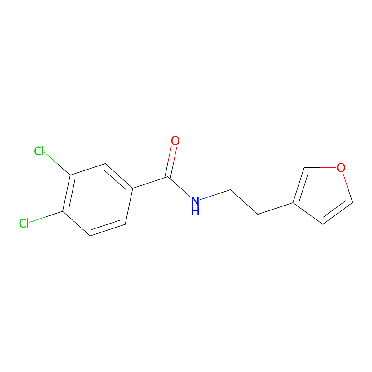 3,4-Dichloro-N-[2-(furan-3-YL)ethyl]benzamide molecular structure, CAS 1428355-50-3